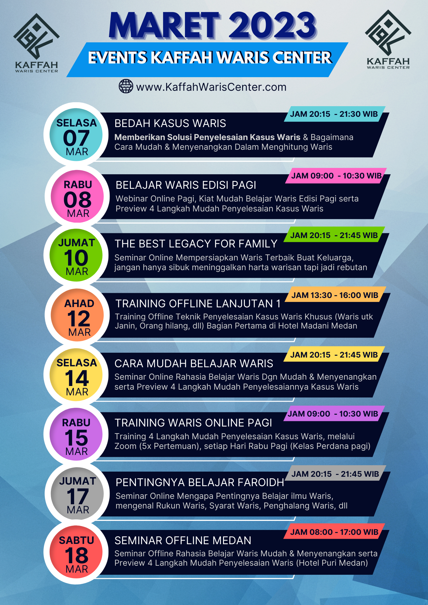 Events Kaffah Waris Center Bulan Maret 2023