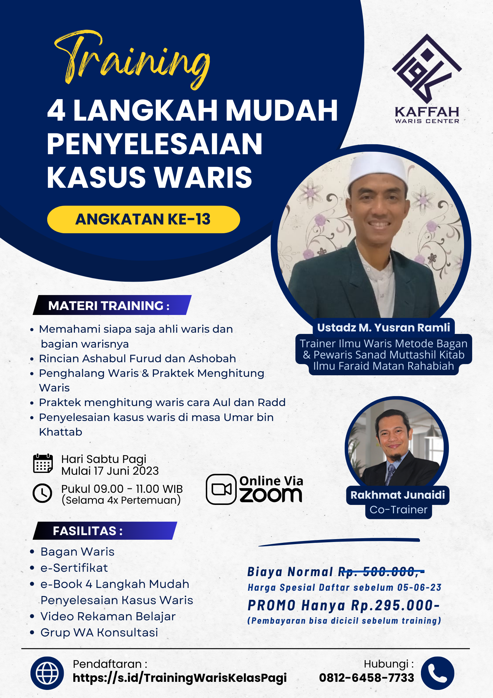 Training Waris Online Kelas Pagi