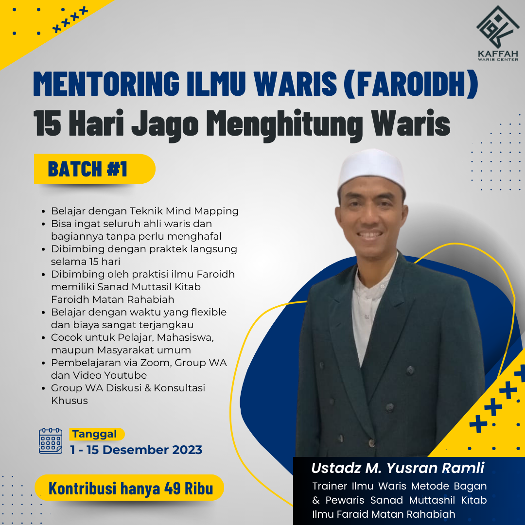 Mentoring Ilmu Waris (Faroidh)