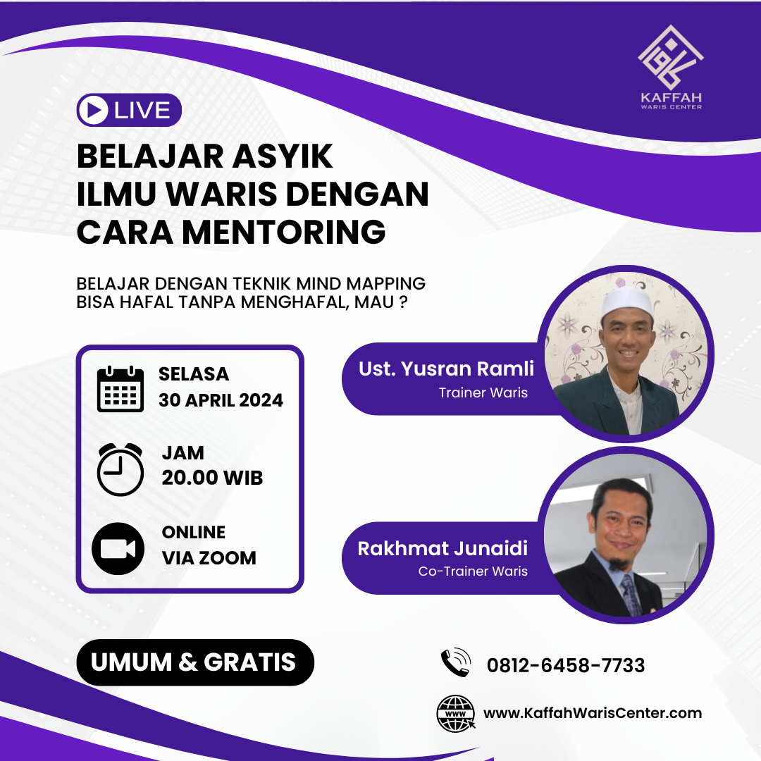 Belajar Asyik Ilmu Waris Dengan Cara Mentoring